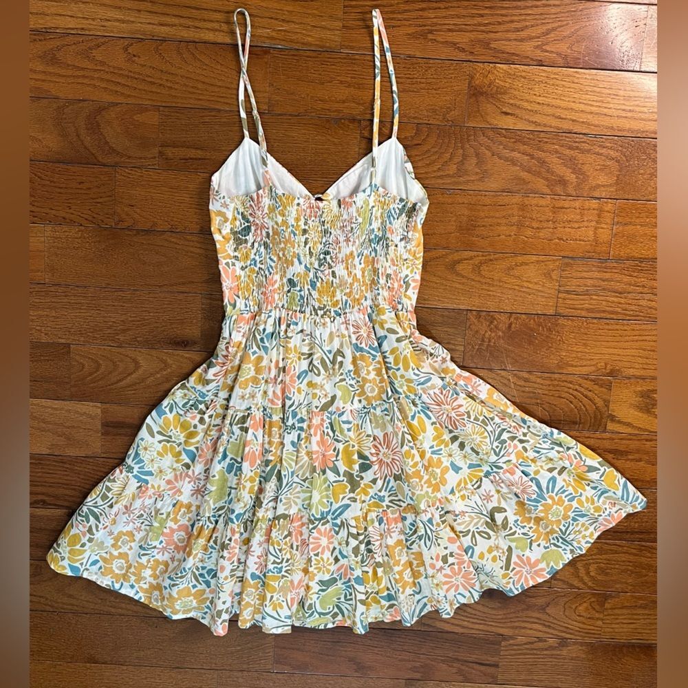 Illa Illa Floral Cutout Tie Front Mini Dress Cream Women’s XS Cottagecore Boho - Picture 7 of 8